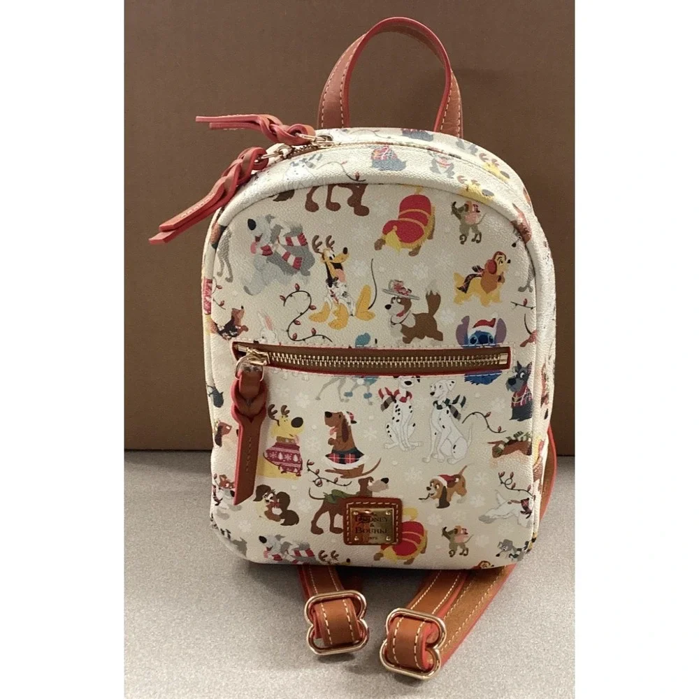 Disney Dooney & and Bourke Santa Dogs Backpack Tails Paws Christmas 2021 NWT